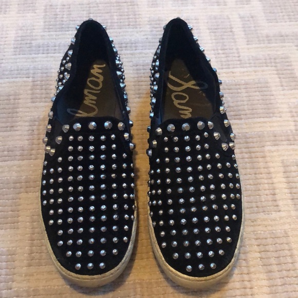 Sam Edelman Shoes - Sam Edelman Studded Black Slide On Sneakers